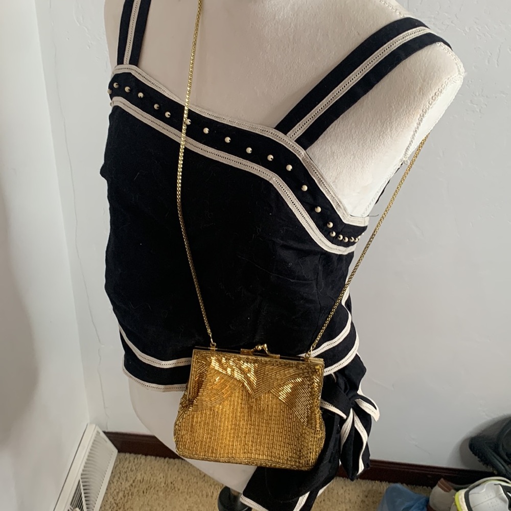Magid Gold Beaded Special Occasion Small Evening Bag MCB4236 - Picture 9 of 10